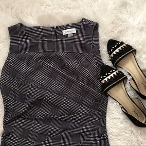 Calvin Klein Houndstooth Pleated Dress